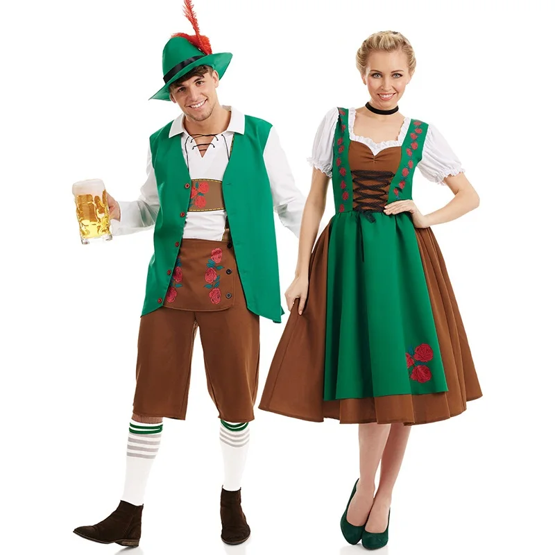 Мужская женская одежда на Хэллоуин праздничная для пива Lederhosen Немецкий