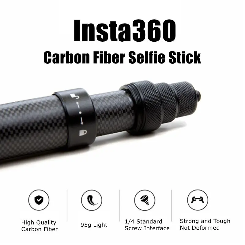 Ультра-светильник палка для селфи из углеродного волокна Невидимая ручка для Insta360 One X/EVO/One Insta 360 аксессуары