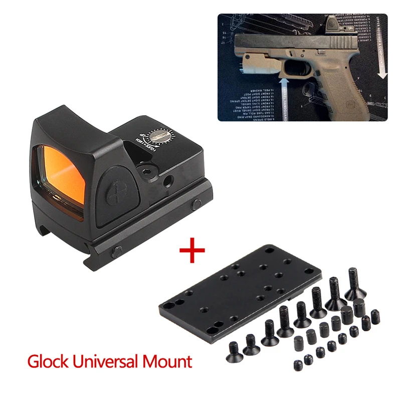 Collimator RMR Red Dot Sight Scope With Glock Universal Mount 3.25 MOA Optical Forged Aluminum Rifle Hunting Airsoft Accessories
