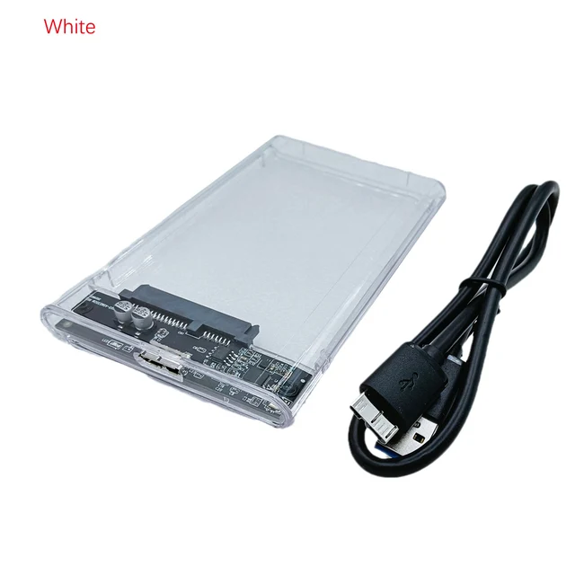 2.5 Inch Hard Drive Enclosure Hard Drive Box 2.5 Inch USB 3 HDD Case 2’5 For External HDD SSD Support UASP Function Max 4TB 2.5 Inch White