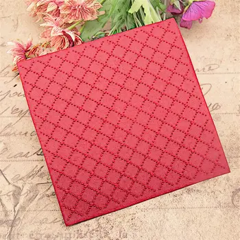 

15x15cm grid heart Embossing folders Plastic bump Scrapbooking DIY Template Fondant indentation Cake Photo Album Card Make