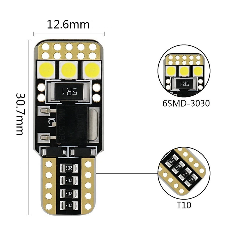 4 шт. Авто Стайлинг белый светодиод T10 194 W5W Canbus 6Smd 3030 Светодиодная лампа без ошибок СВЕТОДИОДНЫЙ парковочный светильник автомобильный боковой светильник