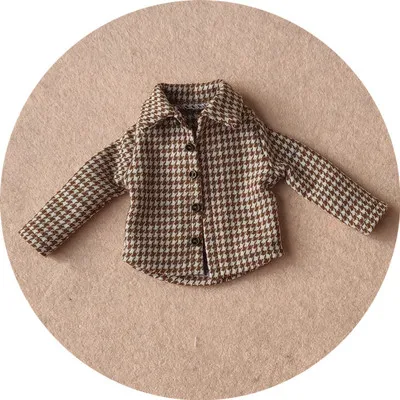 khaki plaid 1/6 Комбинезоны для кукол Blyth брюки Blyth клетчатое пальто Blyth одежда(подходит для blyth, azone, ob24, Lai, mmk, ICY, кукла 1/6 - Цвет: khaki plaid