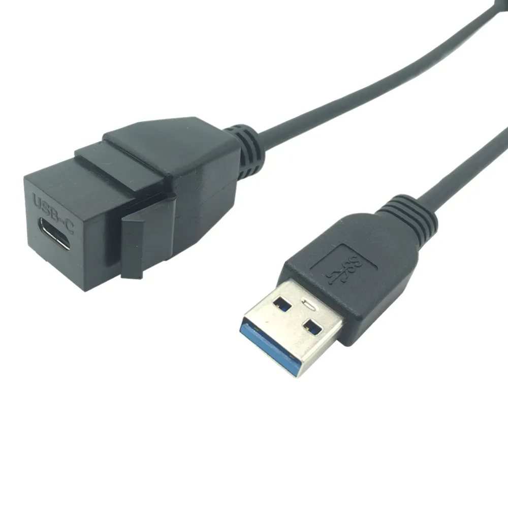 Черный родственный Тип C разъемы Keystone переходник с USB 3 0 папа на мама кабель
