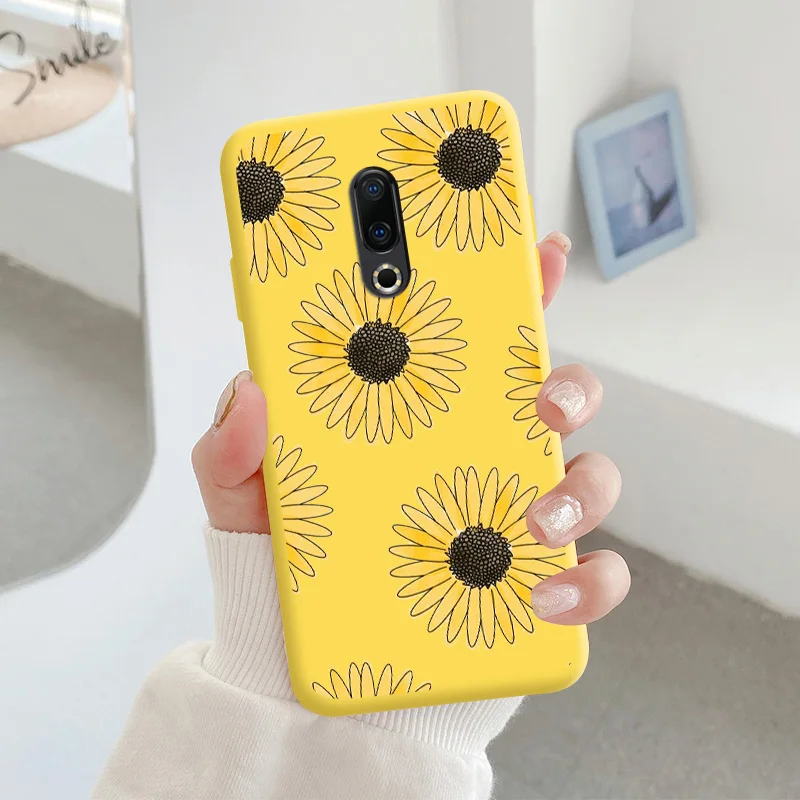 For Meizu 16 Protective Shell Silicone Soft Shell Phone Case Candy Color Case Fashion Silicone Color Chrysanthemum meizu phone case with stones Cases For Meizu