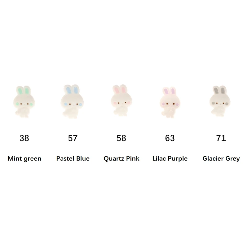 토끼 설치류 실리콘 비즈 50pc Teether 토끼 Chewable 젖니가 남 목걸이 펜던트 DIY Pacifier Soothe 체인 장난감