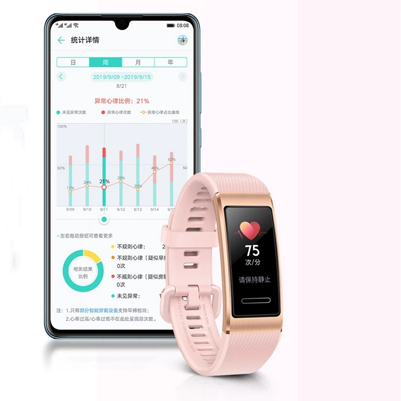 Huawei-band Pro Gps Banda Inteligente Esporte Pulseiras 0.95 Dial Colorido Spo2 Oxigênio no Sangue Monitoramento da Saúde do Coração Original - Image 5