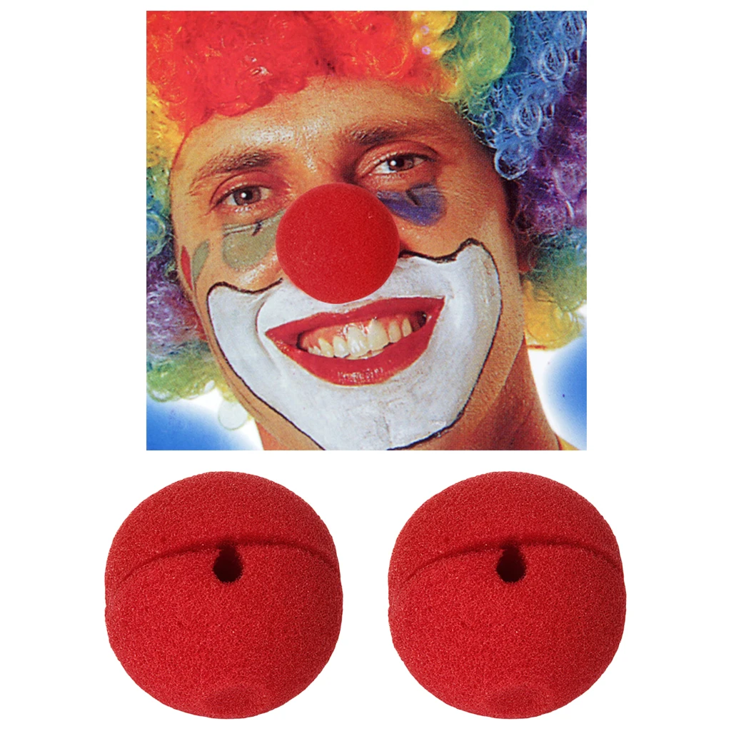 LOT OF 100 RED FOAM CLOWN NOSE 2" EACH WRAPPED CIRCUS COSTUME CARNIVAL WHOLESALE 