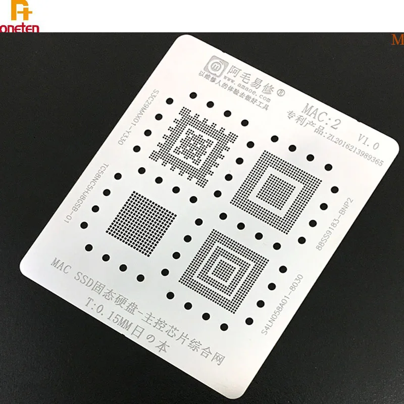 Amao-Bga Reballing 스텐실 맥, 애플 맥북 A2159 A1707 A1706 A1534 A1989 맥 SSD 하드 디스크 CPU 전원 IC Nand Reball Net