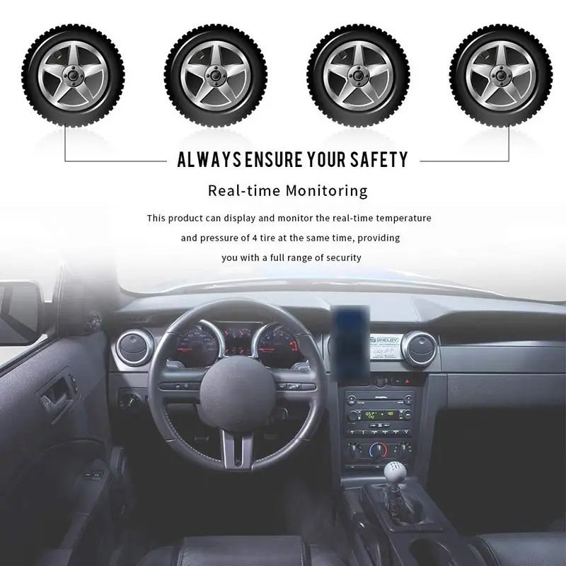 Универсальная Bluetooth 4,0 Система контроля давления в шинах автомобиля Давление мониторинга внешняя шина Давление Сенсор сигнализации