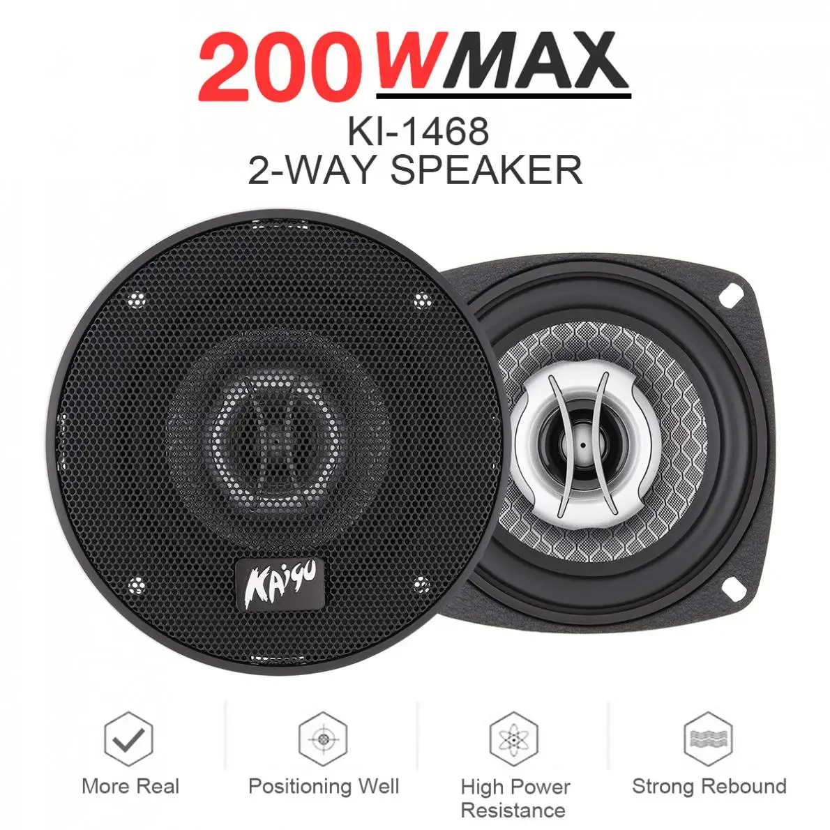 2 шт. Универсальный 4 дюйма 200W фары для автомобиля 2-полосная коаксиальная Аудио Стерео полный диапазон частот Hi-Fi для авто радио стерео модифицированный