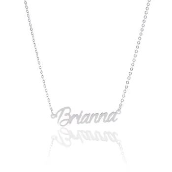 

Silver Color Collana Uomo English Name Necklace Customized Nameplate Birthday Stainless Steel Personalized Jewelry