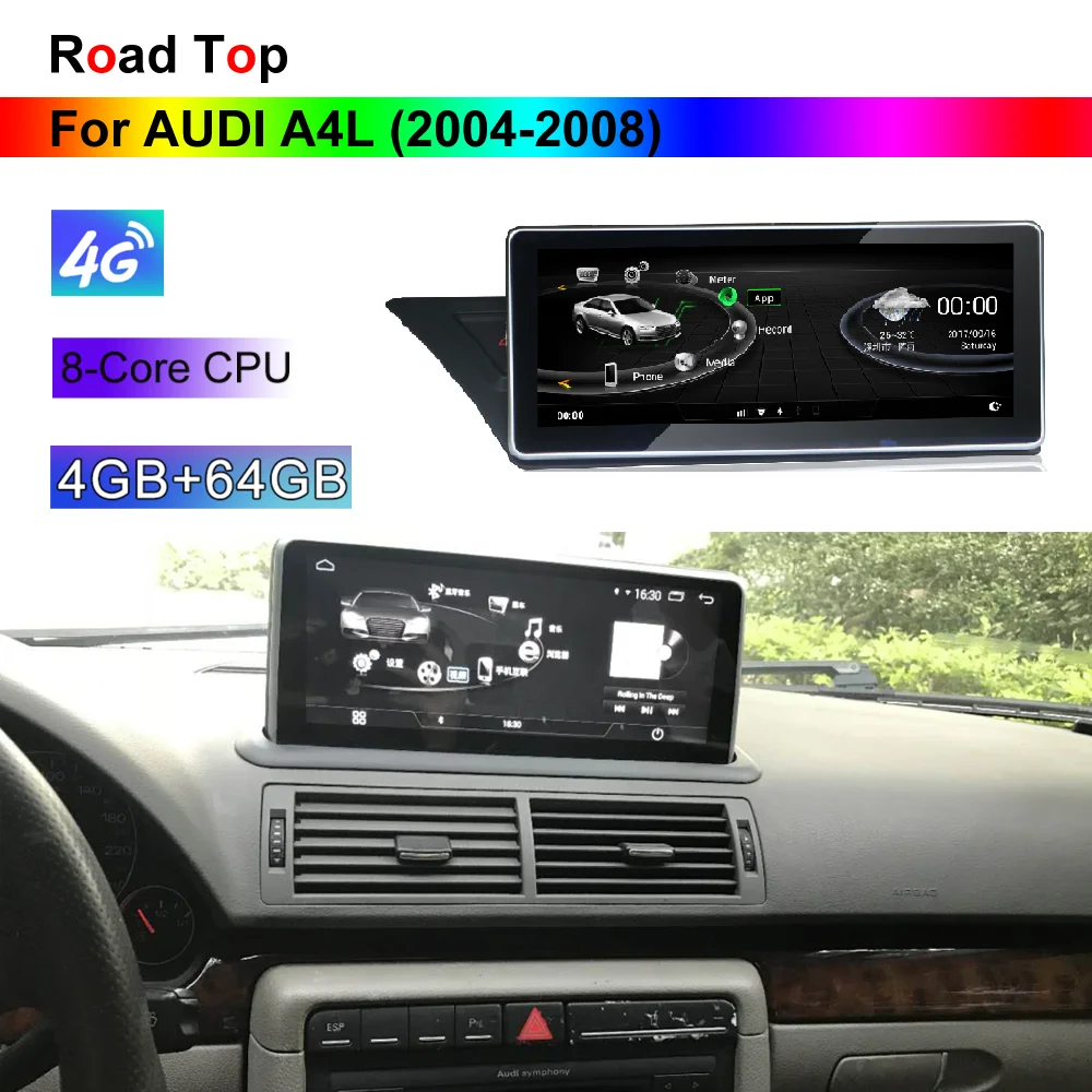 

10.25" Android Touch Screen for Audi A4L 2004-2008 with WiFi Bluetooth Radio GPS Navigation Multimedia System