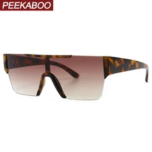 Peekaboo мужские цельные Солнцезащитные очки Квадратные мужские леопардовые черные uv400 бескаркасные солнцезащитные очки для женщин градиентные линзы