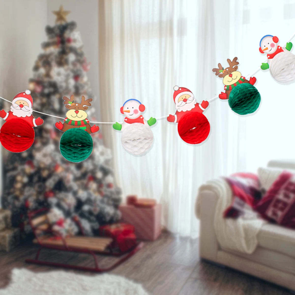 QIFU Рождество соты шар баннер Счастливого Рождества украшения для дома Рождество подарки Рождественские украшения Noel год
