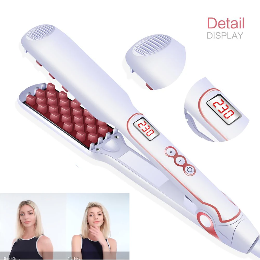 

2019 Fashion Fluffy Hair Volumizing Iron Flat Iron Hair Straightener Digital Flat Iron with LCD Display Fluffy Hair Styling Tool