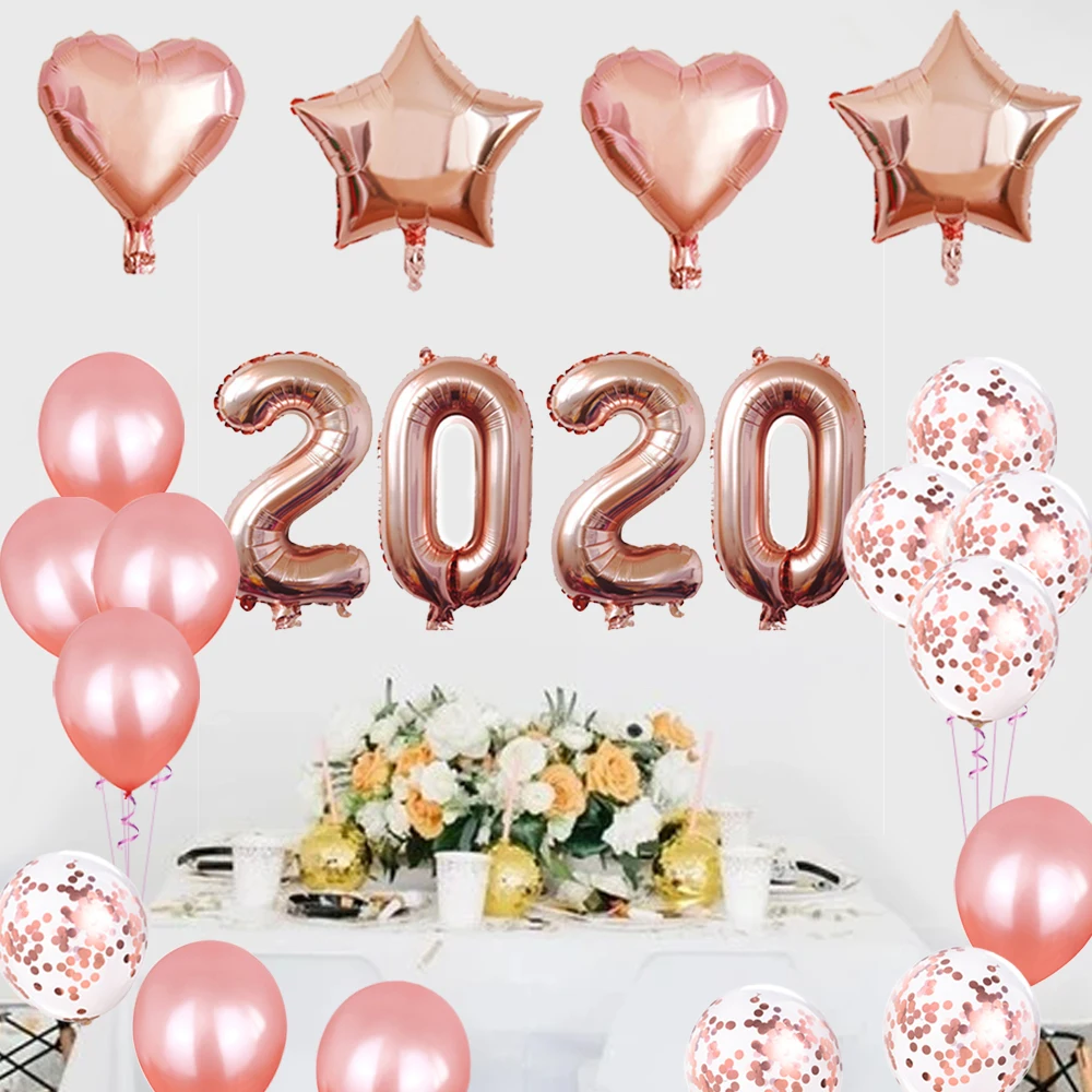 

16/30/32/40 Inch 2020 New Foil Balloon Set Christmas Party Decorations For Home Xmas Tree Hanging Number Balloons Happy New Year