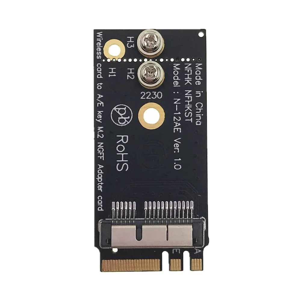 

Broadcom BCM94360CS2/BCM943224PCIEBT2 12+6 Pin Wireless Card to NGFF(M.2)Key A/E Adapter for Mac OS Hackintosh
