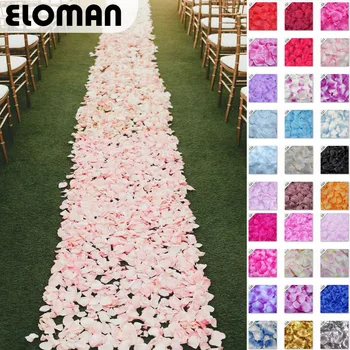 

ELOMAN 500 piece Silk Rose Flower Wedding Home Decor Confetti Petals Artificial Flower Wedding Decorations