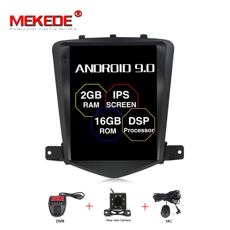 add camera DVR MEKEDE 10," DSP Android 9,0 4 ядра автомобиля gps для Chevrolet Cruze 2008-2011 без DVD с стерео Авто Радио Аудио головное устройство DAB - Цвет: add camera DVR
