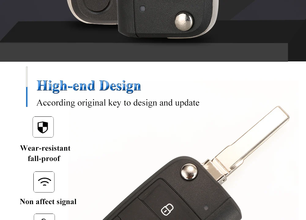 Keyforkess originale 5C 5C Chip Flip Remote Keyless vai per VW whoron T-ROC Tiguan chiave dell'automobile Fob 5G6 959 752 BL parte originale - Hbf60eb93de71461ca6a909278588c04aA