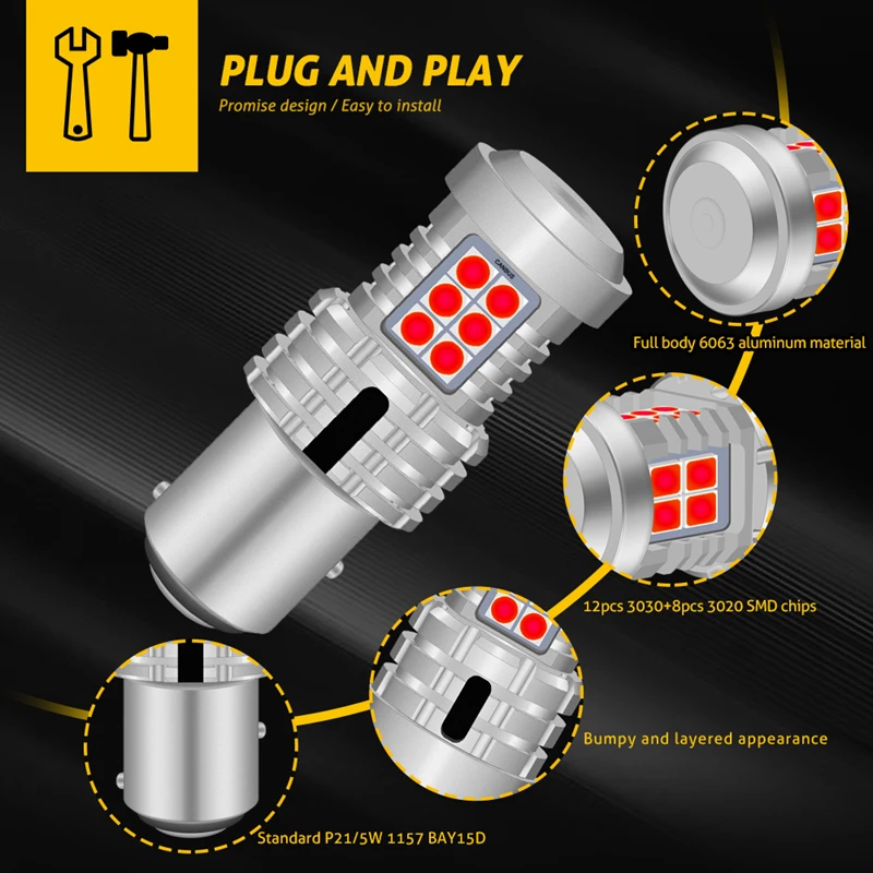 Katur ĵ LED 1157 P21/5W BAY15D ڵ 극ũ     ,  ÷ , ڹ ο ȭƮ , 2 