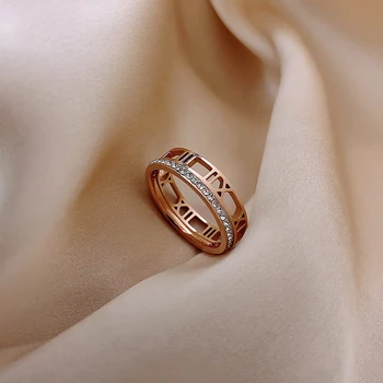 

TF-250 Stainless Steel Zircon Ring With Stone For Woman Girl For Men Couple Ring Wedding Ring