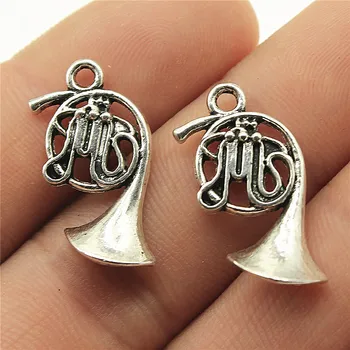 

WYSIWYG 15pcs 23x18mm Musical Instruments Charm Pendants Jewelry Making Instrument Pendants Charm French Horn