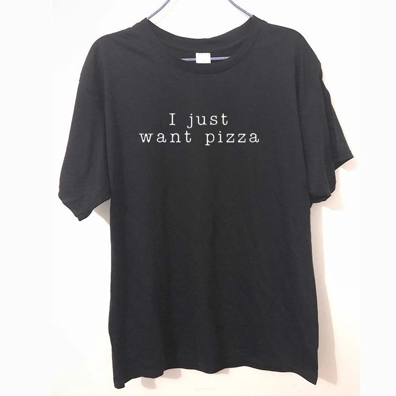 Мужская футболка с принтом пиццы I Just Want Camisetas Masculinas Camisa Masculina Jumper Pizza | одежда