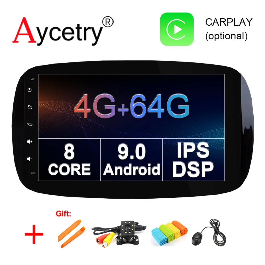 4G+ 64G ips DSP Android 9,0 автомобильный мультимедийный плеер dvd gps для Mercedes/Benz Smart Fortwo автомобильный Радио ПК стерео obd2