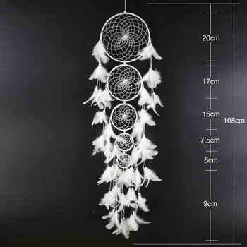 

Boho Hand-Woven Dream Catcher With White Feather Dreamcatcher Net For Home Wall Hanging Decoration Ornament Craft Birthday Gift