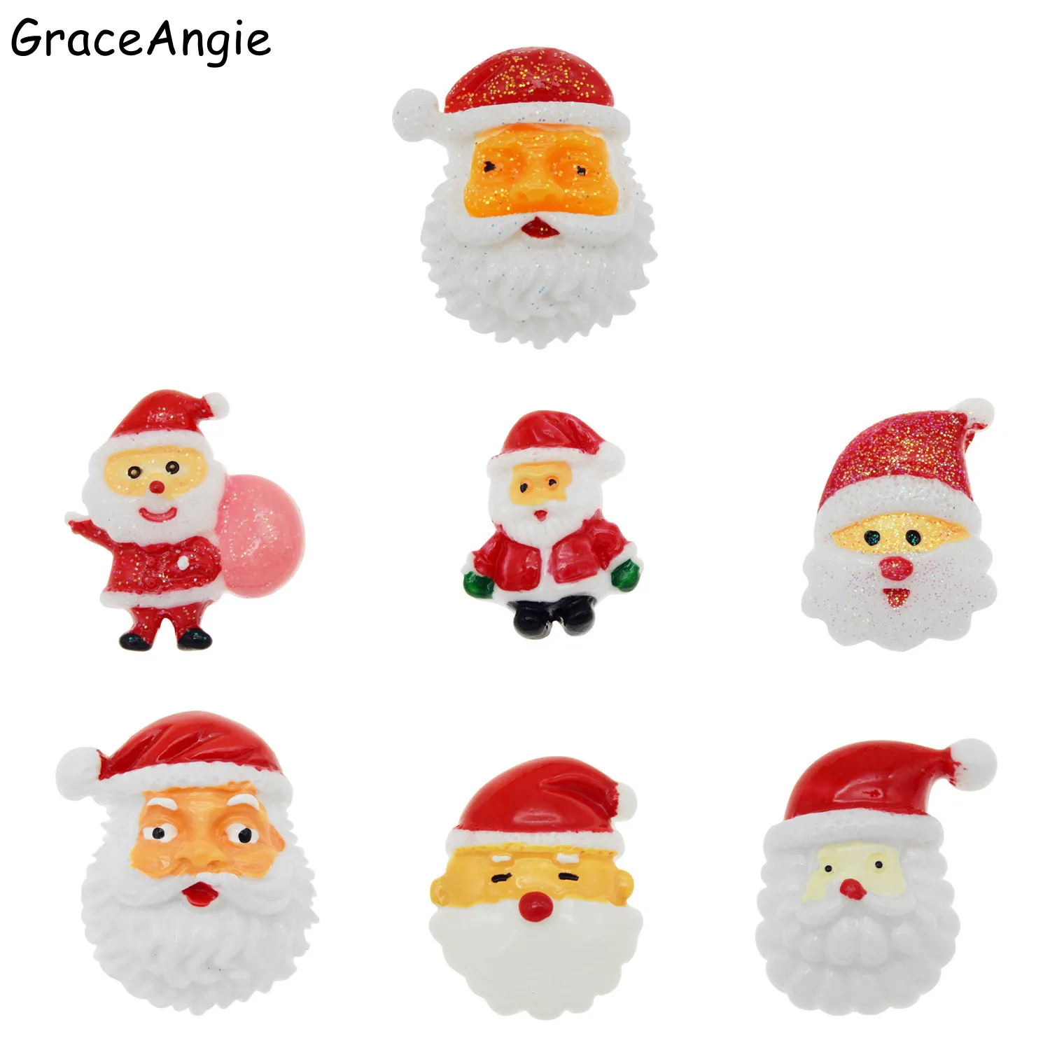 7 шт полимерный Санта-Клаус микс мультфильм плоский с оборота слизи смолы