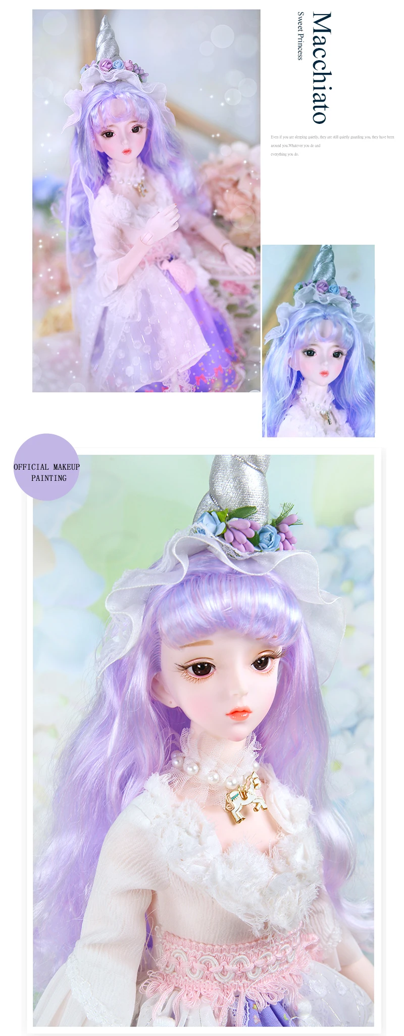 DBS 1/3 BJD Коллекция серии Wonderland механическое соединение тела, включая волосы, глаза, одежду 62 см Высота девушки ледяной, SD