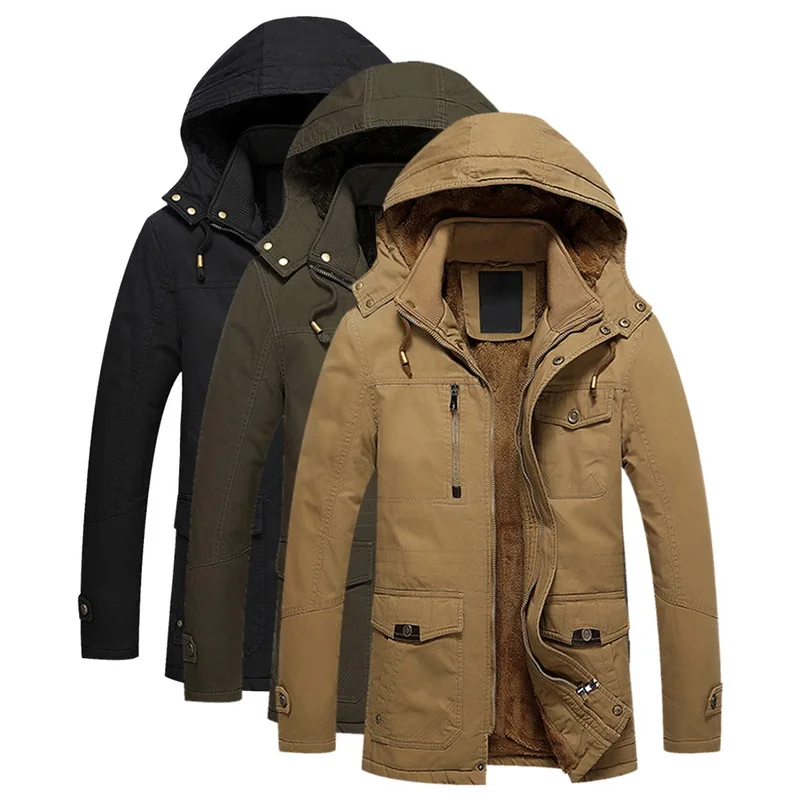 Фото Мужская зимняя куртка теплое пальто быстросохнущее Военный стиль армейское