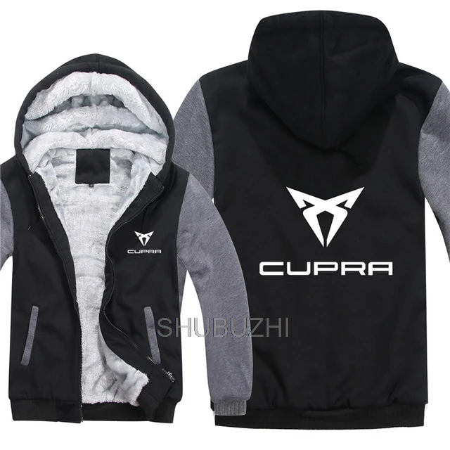 Новые толстовки с капюшоном Cupra, зимняя утепленная мужская куртка, унисекс, повседневная шерстяная флисовая куртка с капюшоном и логотипом автомобиля, толстовки, пуловер, одежда - Цвет: same as picture