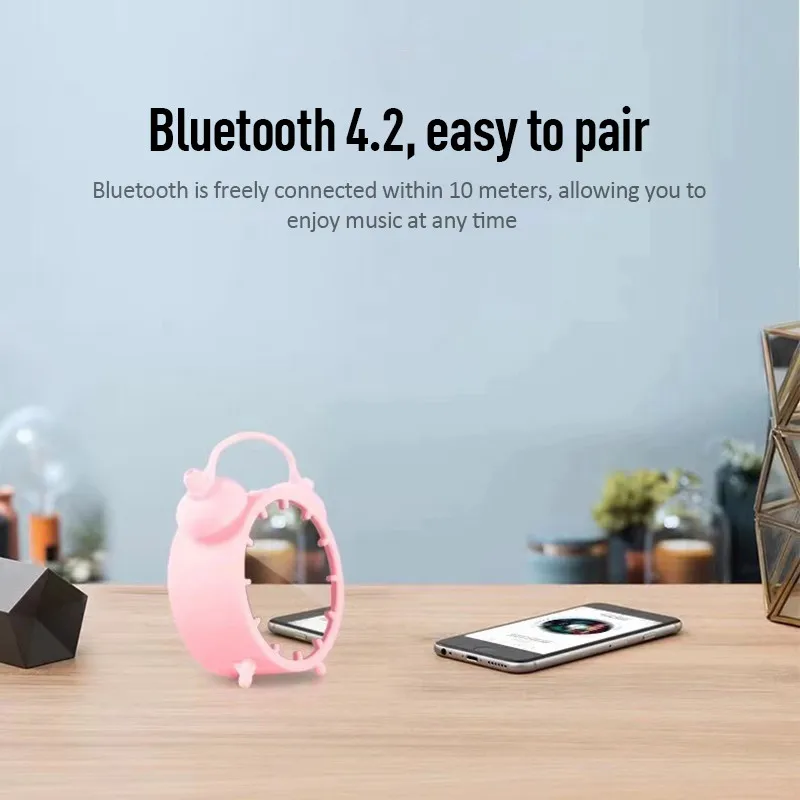 Светодиодный будильник Ретро E009 Bluetooth динамик зеркало маленький стерео музыкальный плеер мини карта сабвуфер беспроводные автомобильные аксессуары