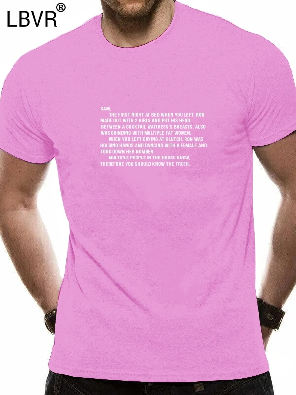 Anonymous Letter to Sammi Jersey Shore T Shirt S-5XL | Мужская одежда