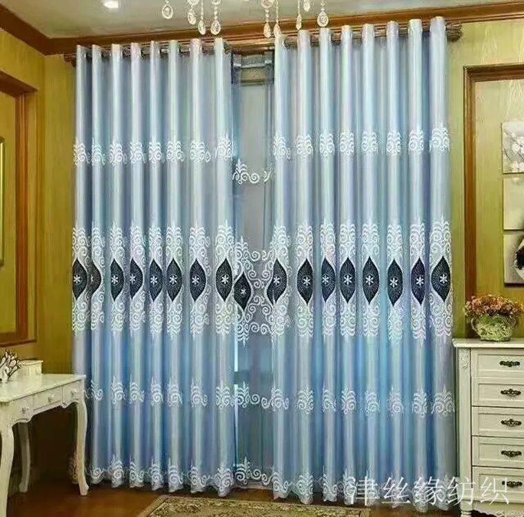 

European Style Embroidered Curtains for Living Room Bedroom Curtains Simple Modern Chinese Blackout Curtains Custom