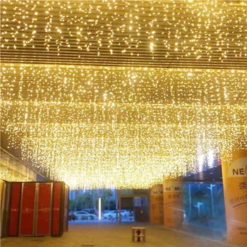 Kerst Guirlande Led Gordijn Ijspegel String Light 110V 220V Droop 0.4-0.6M Mall Dakranden Tuin Podium outdoor Kerstverlichting