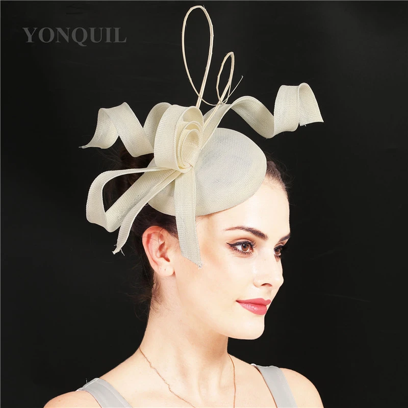 Beige fascinator hat Clearance