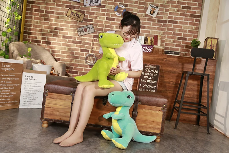 Тираннозавр Рекс Динозавр плюшевые игрушки Hug Дино Plushie зеленый/синий дети мультфильм Животные динозавр симулятор динозавра для мальчиков 45/55/70 90 см