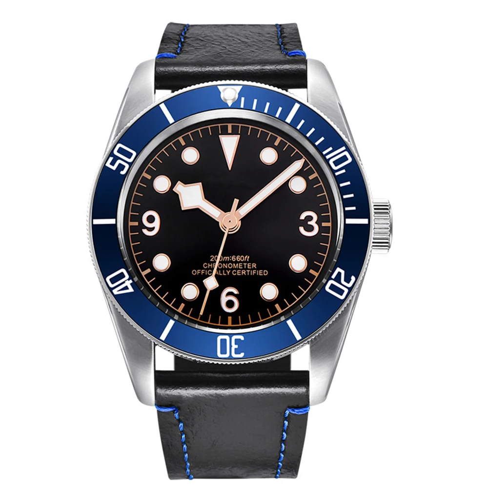 

Corgeut 41mm Watch Men Automatic Mechanical Luxury Military Sport Diver Luminous Waterproof Clock Leather Strap Wristwatch Men