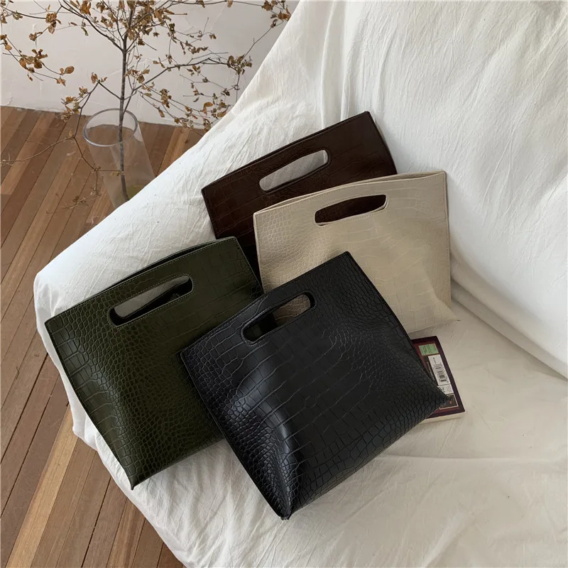 

bags for women 2019 PU alligator pattern retro two-piece set hand bill of lading shoulder slant cross lady's bag 31x25x10cm