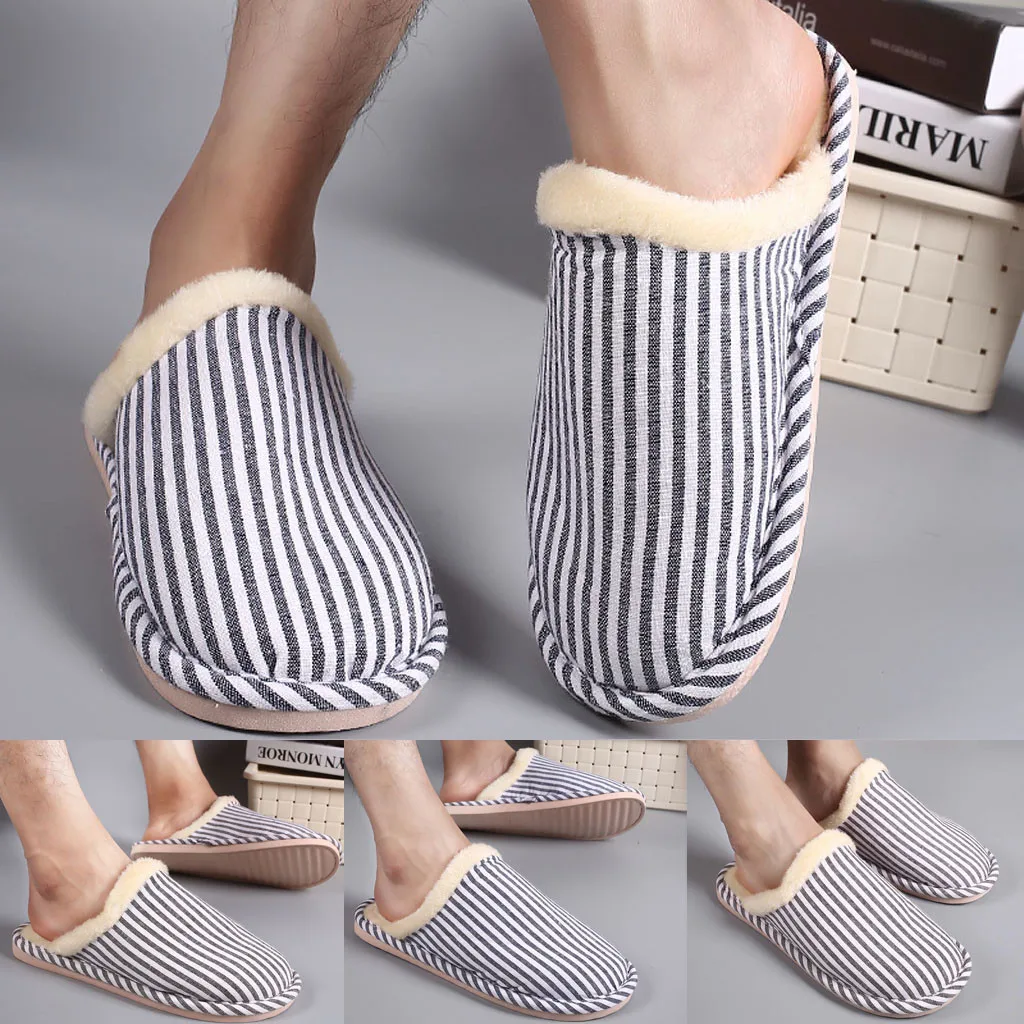 Домашняя обувь; мужские домашние тапочки; мужские теплые домашние тапочки из флока в полоску с нескользящей подошвой; домашняя обувь; Chinelo capcie