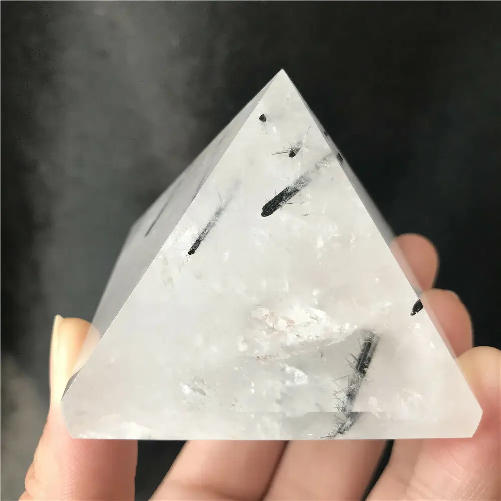 1pc 60mm Natural high quality Black tourmaline Crystal energy Pyramid Healing Gemstone Chakra Pyramids