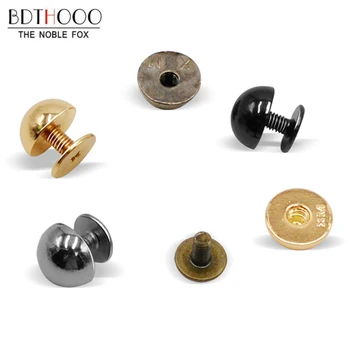 

10sets Round Metal Bottom Screw for Bags 10mm Mushroom nail DIY Bags Accessories Rivets Wear protection Bag Feet