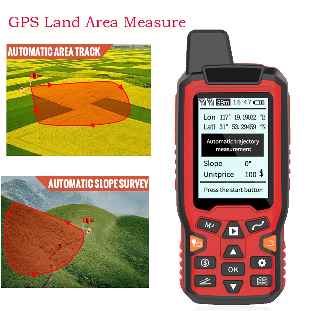Измерение площади Земли с GPS USB навигатор трек счетчик подсветкой наклоном ручной
