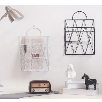 

Nordic Iron Metal Basket Desktop Books Storage Hanging Rack Organizer for Home Kid Bedroom Wall Decor Kitchen Storage Organizer