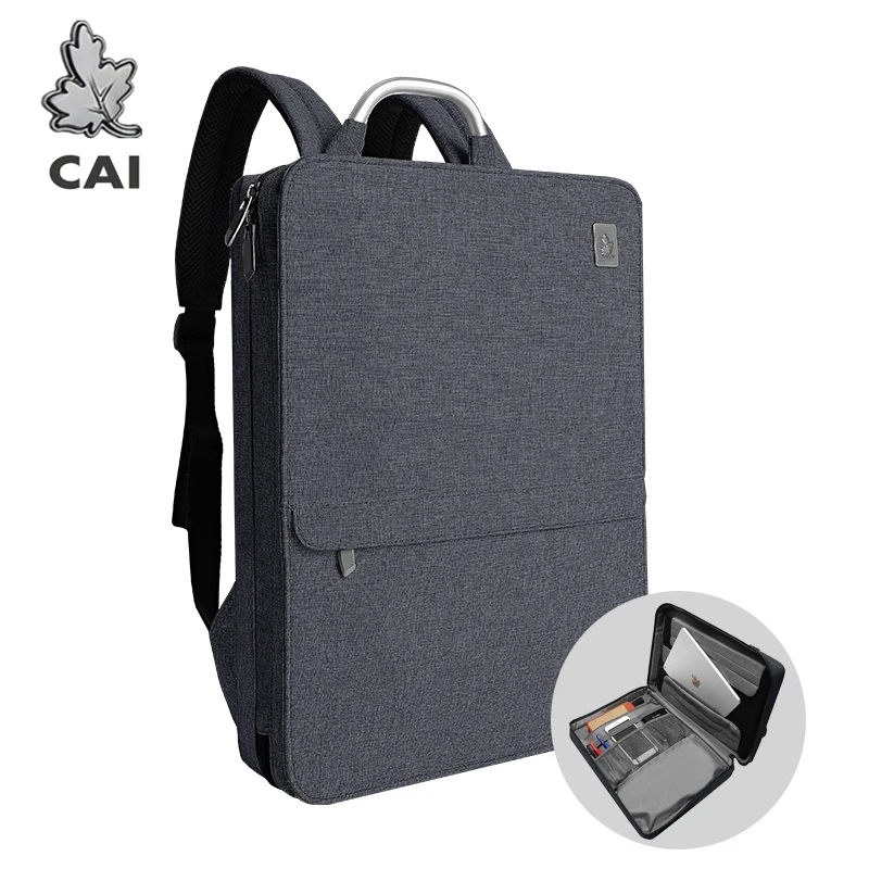 CAI, офисный рюкзак, школьная сумка, 15,6 дюймов, для ноутбука, для мужчин и женщин, с открытыми боками, бизнес стиль, книга, сумки для сна, водонепроницаемые, выходные