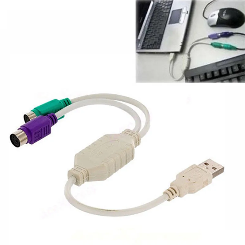 Adaptateur USB mâle vers PS-2, clavier, souris, femelle, convertisseur ...